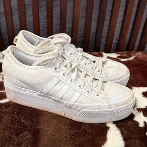 Adidas Women's Cream Platform Sneakers